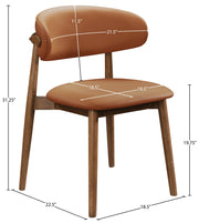 Leesa Vegan Leather Upholstered Dining Chair in Cognac, Set of 2 - 88034Cognac-C