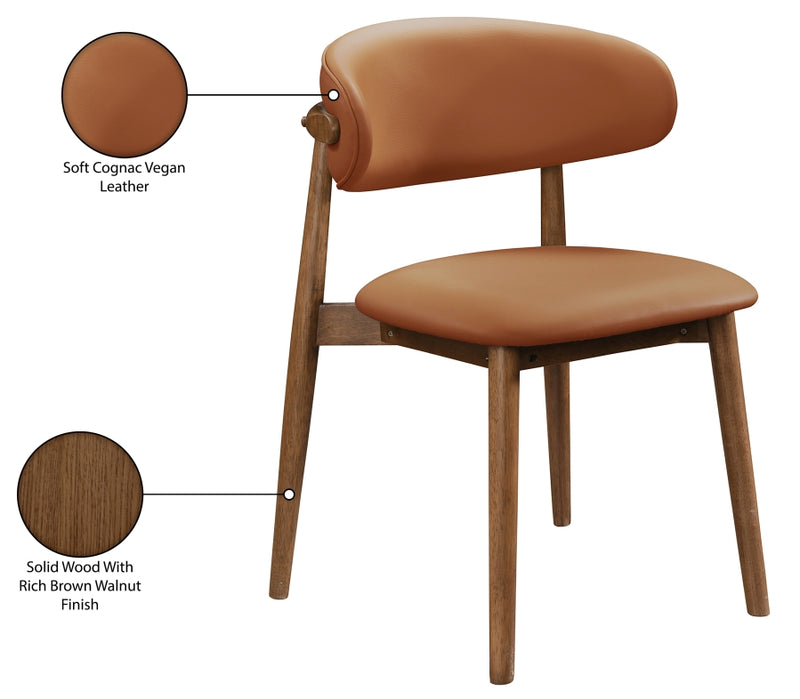 Leesa Vegan Leather Upholstered Dining Chair in Cognac, Set of 2 - 88034Cognac-C
