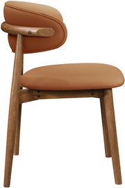 Leesa Vegan Leather Upholstered Dining Chair in Cognac, Set of 2 - 88034Cognac-C