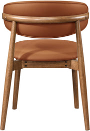 Leesa Vegan Leather Upholstered Dining Chair in Cognac, Set of 2 - 88034Cognac-C