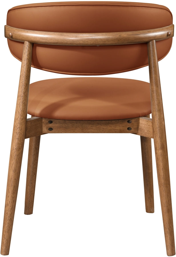Leesa Vegan Leather Upholstered Dining Chair in Cognac, Set of 2 - 88034Cognac-C