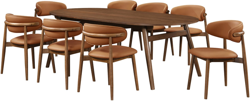 Leesa Vegan Leather Upholstered Dining Chair in Cognac, Set of 2 - 88034Cognac-C