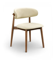 Leesa Vegan Leather Upholstered Dining Chair in Cream, Set of 2 - 88034Cream-C