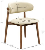 Leesa Vegan Leather Upholstered Dining Chair in Cream, Set of 2 - 88034Cream-C