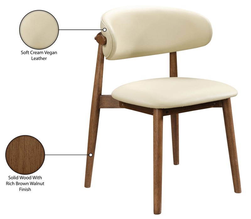 Leesa Vegan Leather Upholstered Dining Chair in Cream, Set of 2 - 88034Cream-C
