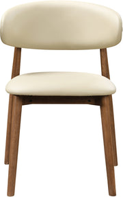 Leesa Vegan Leather Upholstered Dining Chair in Cream, Set of 2 - 88034Cream-C
