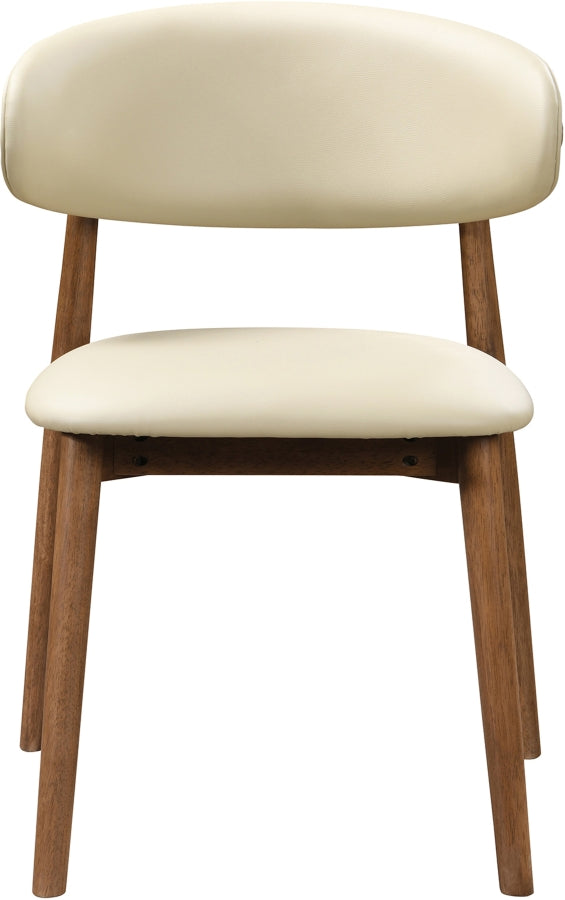 Leesa Vegan Leather Upholstered Dining Chair in Cream, Set of 2 - 88034Cream-C