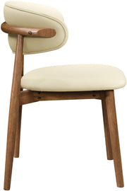 Leesa Vegan Leather Upholstered Dining Chair in Cream, Set of 2 - 88034Cream-C