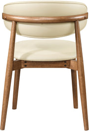 Leesa Vegan Leather Upholstered Dining Chair in Cream, Set of 2 - 88034Cream-C