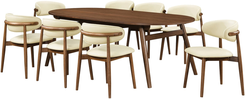 Leesa Vegan Leather Upholstered Dining Chair in Cream, Set of 2 - 88034Cream-C