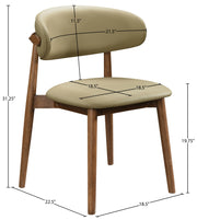 Leesa Vegan Leather Upholstered Dining Chair in Khaki, Set of 2 - 88034Khaki-C