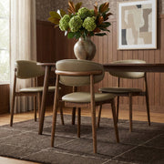 Leesa Vegan Leather Upholstered Dining Chair in Khaki, Set of 2 - 88034Khaki-C