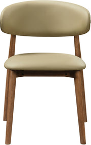 Leesa Vegan Leather Upholstered Dining Chair in Khaki, Set of 2 - 88034Khaki-C