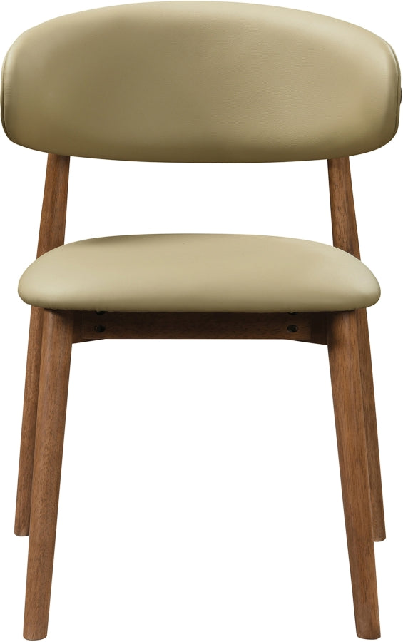 Leesa Vegan Leather Upholstered Dining Chair in Khaki, Set of 2 - 88034Khaki-C