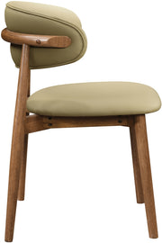 Leesa Vegan Leather Upholstered Dining Chair in Khaki, Set of 2 - 88034Khaki-C