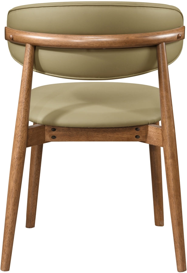 Leesa Vegan Leather Upholstered Dining Chair in Khaki, Set of 2 - 88034Khaki-C