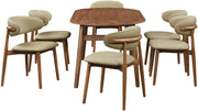 Leesa Vegan Leather Upholstered Dining Chair in Khaki, Set of 2 - 88034Khaki-C