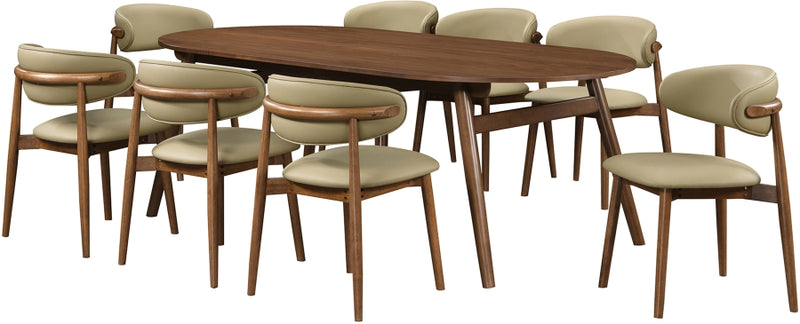 Leesa Vegan Leather Upholstered Dining Chair in Khaki, Set of 2 - 88034Khaki-C