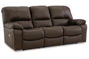 Leesworth Dark Brown Power Reclining Living Room Set - Gate FurniturePower Reclining Living Room Set