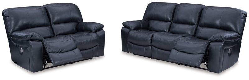 Leesworth Sofa, Loveseat and Recliner in Ocean - PKG016543