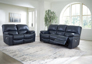 Leesworth Sofa, Loveseat and Recliner in Ocean - PKG016543