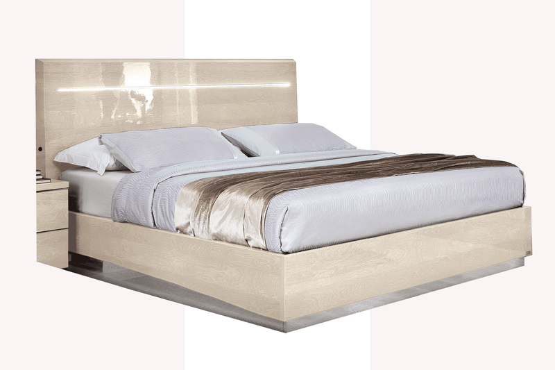Legno bed Qs w/ Led IVORY BETULLIA SABBIA - i31165