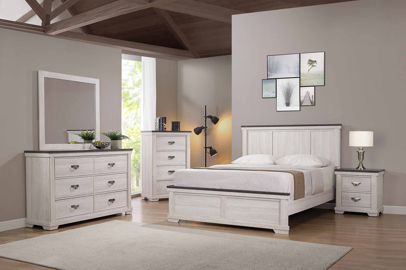 Leighton Cream/Brown Full Panel Bed - Gate FurnitureFull Bed