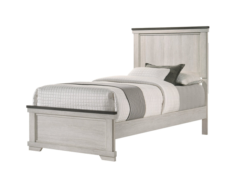 Leighton Cream/Brown Panel Youth Bedroom Set - Gate FurnitureYouth Bedroom Set