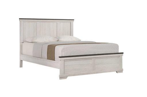 Leighton Cream/Brown Queen Panel Bed - Gate FurnitureQueen Bed