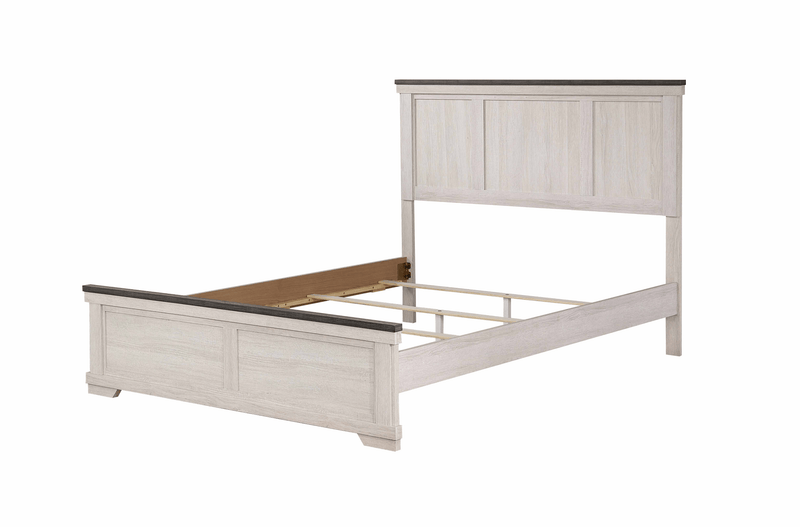 Leighton Cream/Brown Queen Panel Bed - Gate FurnitureQueen Bed