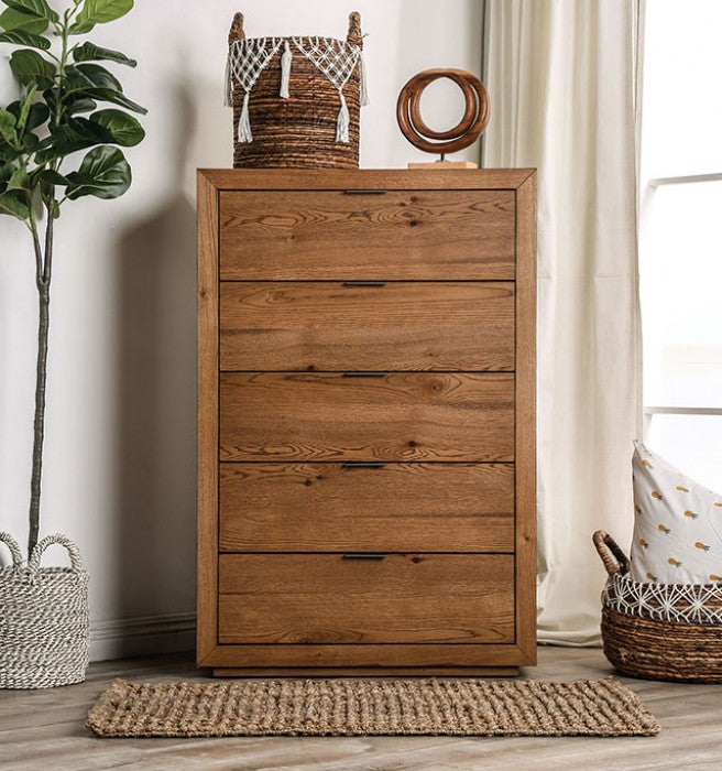 Leirvik Light Walnut Chest - FOA7460WN-C