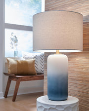Lemrich White/Teal Table Lamp (Set of 2) - L123874X2