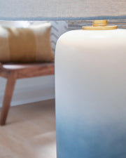 Lemrich White/Teal Table Lamp (Set of 2) - L123874X2