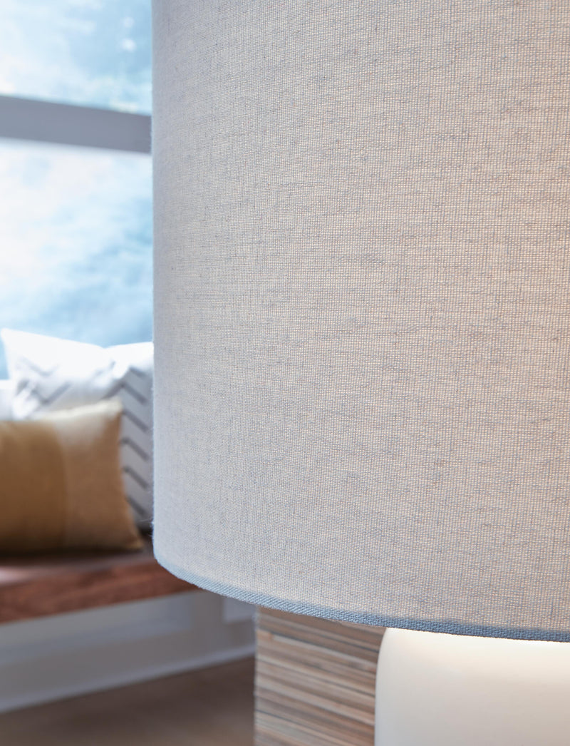 Lemrich White/Teal Table Lamp (Set of 2) - L123874X2