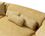 Lena Mustard Boucle 3 - Piece Curved Sectional - Gate FurnitureSectional