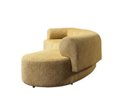 Lena Mustard Boucle 3 - Piece Curved Sectional - Gate FurnitureSectional