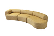 Lena Mustard Boucle 3 - Piece Curved Sectional - Gate FurnitureSectional