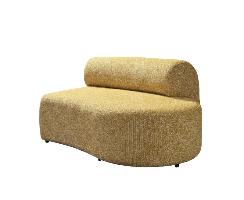 Lena Mustard Boucle 3 - Piece Curved Sectional - Gate FurnitureSectional