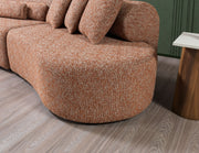 Lena Orange Boucle 3 - Piece Curved Sectional - Gate FurnitureSectional