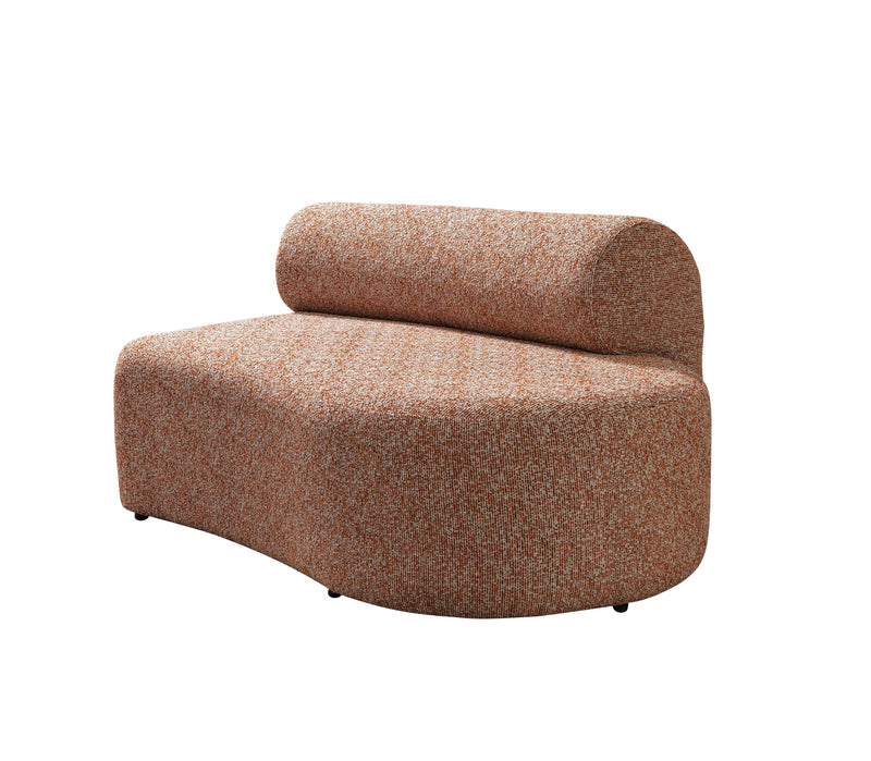 Lena Orange Boucle 3 - Piece Curved Sectional - Gate FurnitureSectional