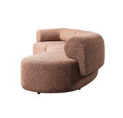 Lena Orange Boucle 3 - Piece Curved Sectional - Gate FurnitureSectional