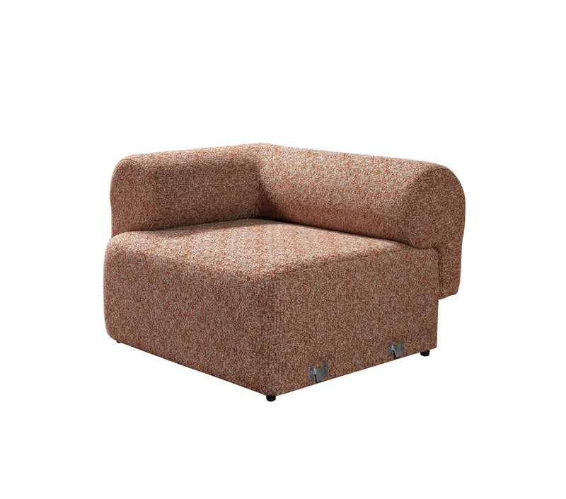 Lena Orange Boucle 3 - Piece Curved Sectional - Gate FurnitureSectional