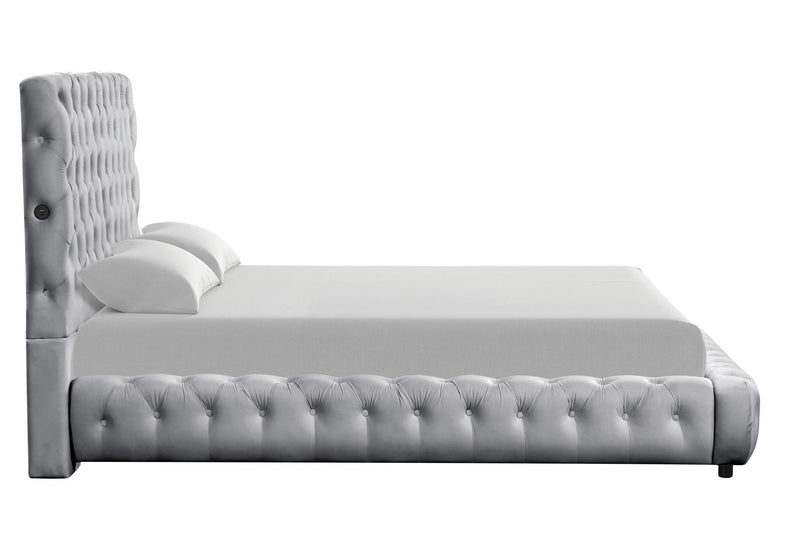 Lena - Silver Upholstered Queen Bed - B155-Q-Bed