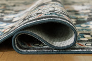 Leningston Black/Cream/Blue Washable Large Rug - R407061