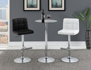 Lenny Tufted Adjustable Leatherette Bar Stool Black (Set of 2) - 102554