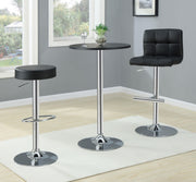 Lenny Tufted Adjustable Leatherette Bar Stool Black (Set of 2) - 102554