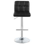 Lenny Tufted Adjustable Leatherette Bar Stool Black (Set of 2) - 102554