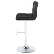 Lenny Tufted Adjustable Leatherette Bar Stool Black (Set of 2) - 102554