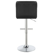 Lenny Tufted Adjustable Leatherette Bar Stool Black (Set of 2) - 102554
