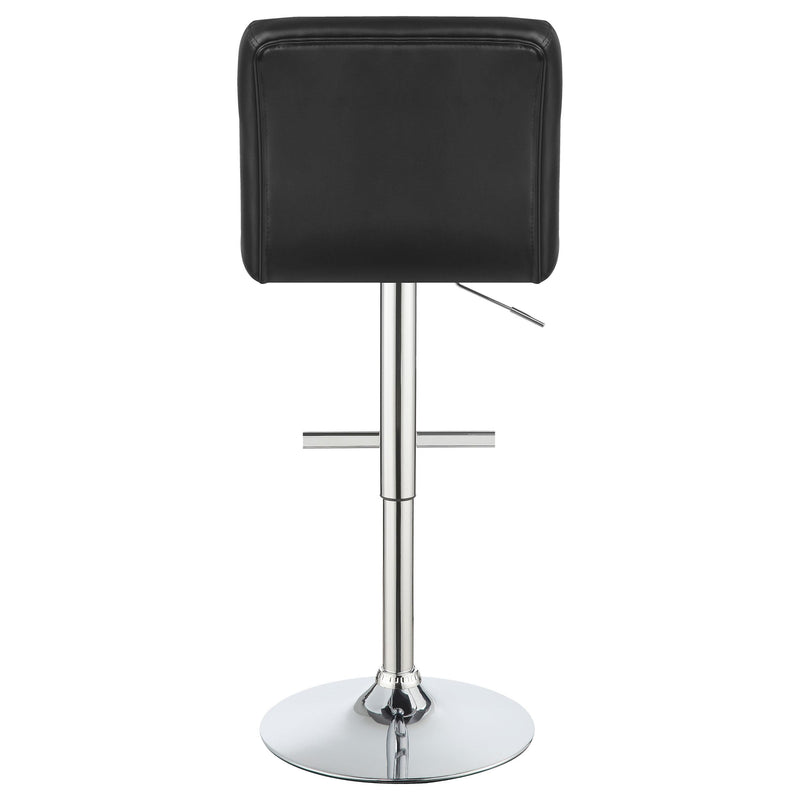 Lenny Tufted Adjustable Leatherette Bar Stool Black (Set of 2) - 102554